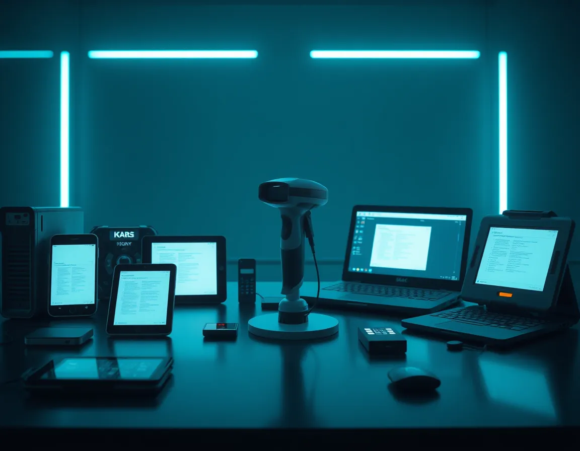 Abstract render of many different device types converging into a single control point