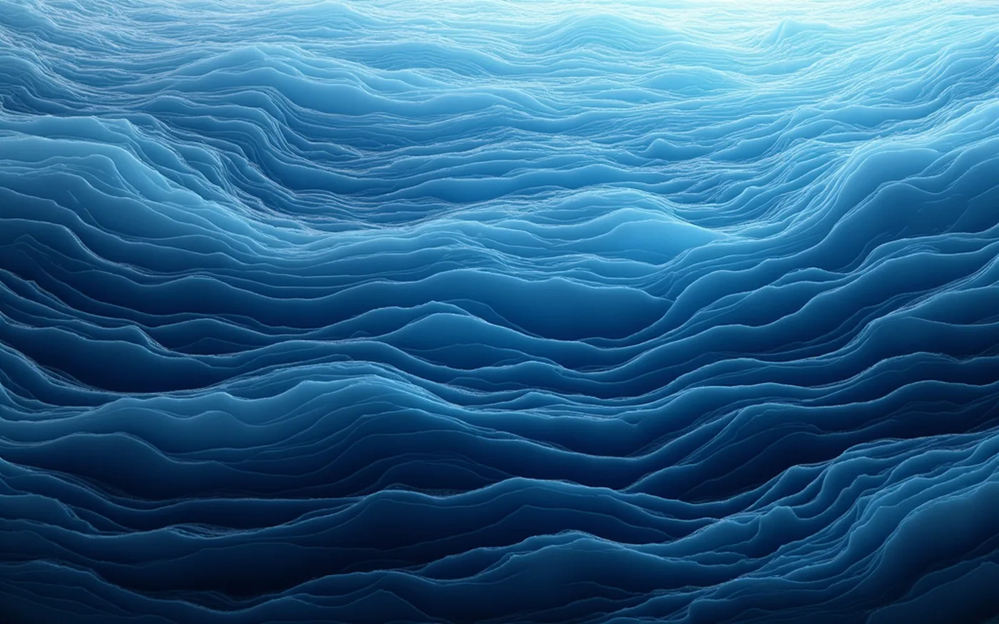 Abstract render of countless compressed layers of blue glacier ice stacked edge to edge, a list with no visible end