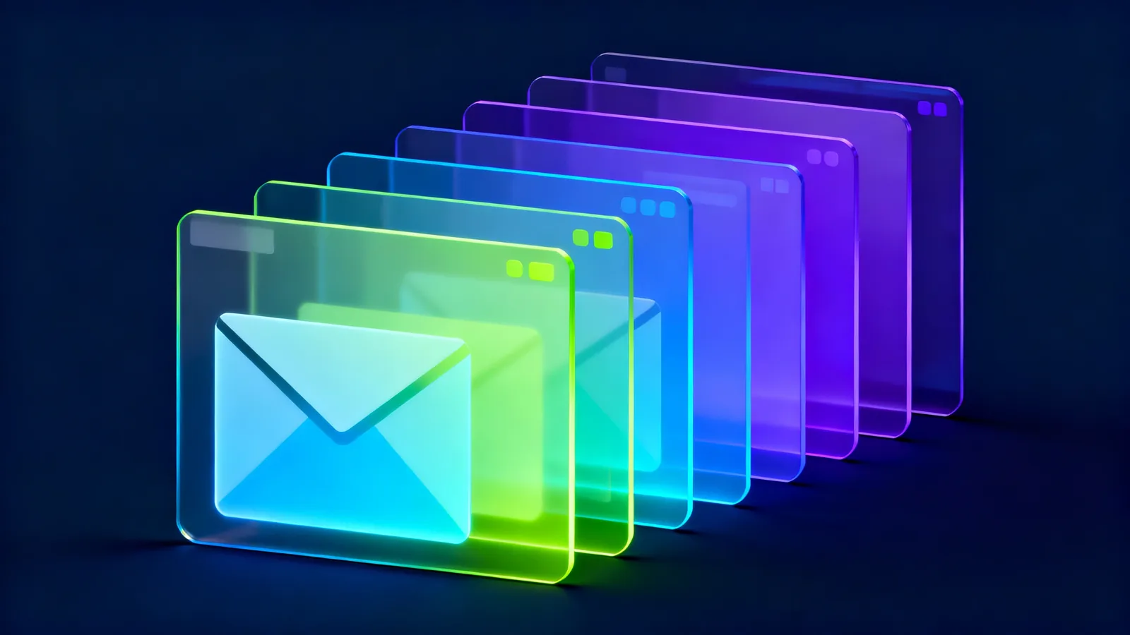 Abstract render of separate security layers aligning into a single pane of glass