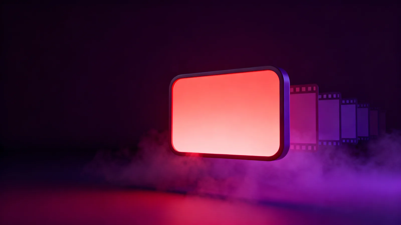 Cinematic abstract render of a glowing screen casting light, evoking episodic story-based training